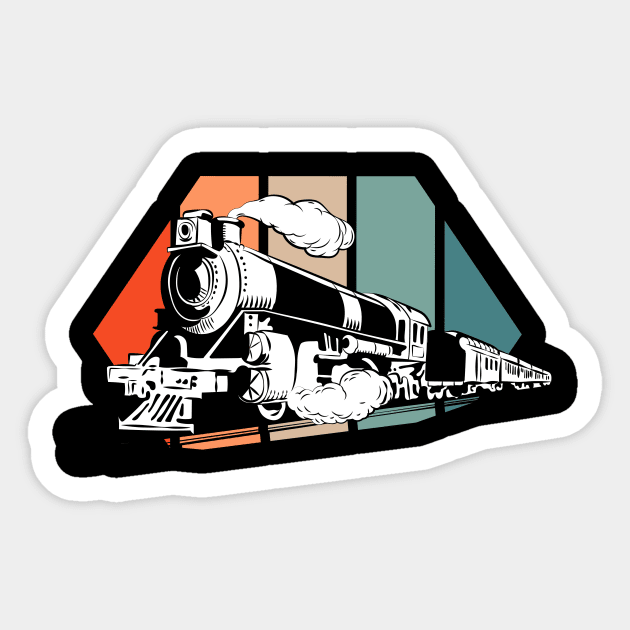 Model Train Locomotive Railroad Train Vintage Sticker by wbdesignz